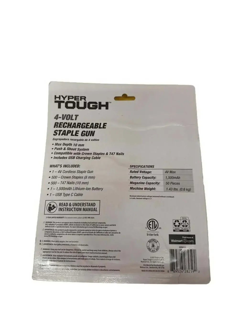 Hyper Tough 4-Volt Lithium-Ion Cordless Rechargeable Staple Gun - Picture 3 of 6